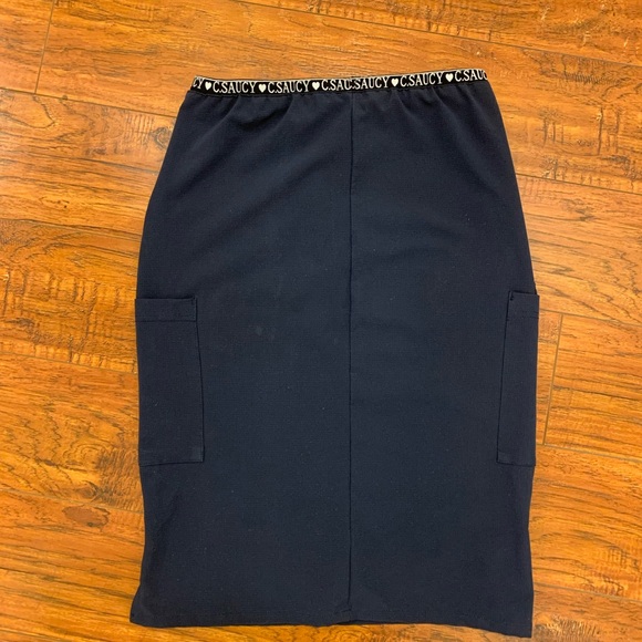 C. Saucy Original Scrub Skirt - Navy Blue - Picture 2 of 2